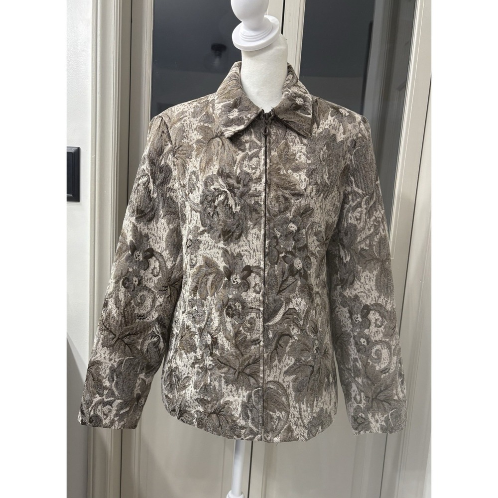 Vintage Lana Lee Tapestry Zip Up Jacket Size Medium Pockets